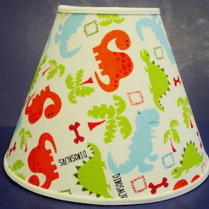 Dinosaurs on White Lamp Shade Dinosaur
