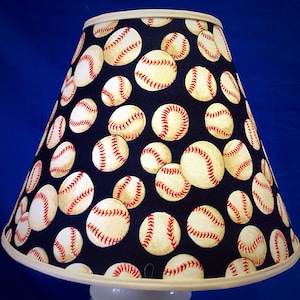 Baseball Softball on Dark Fabric Lamp Shade
