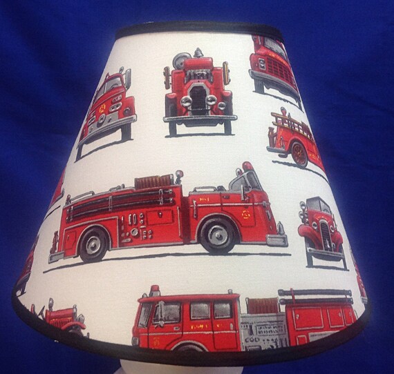 Fire Truck Firefighters Lamp Shade