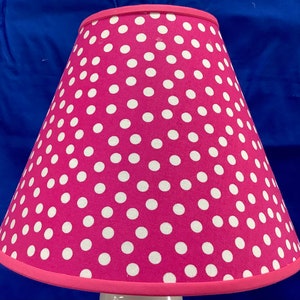 Pink with White Dots Circle Lamp Shade