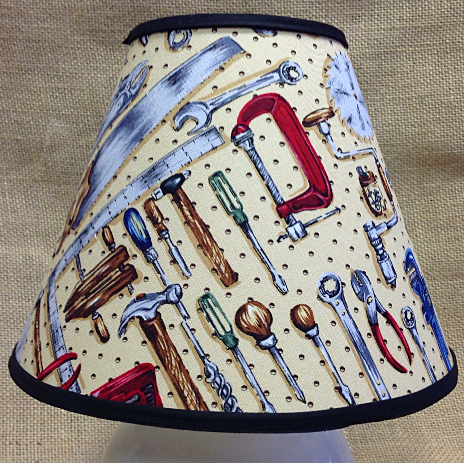Tools Pegboard Lamp Shade Handyman Lampshade Hammer Wrench Etsy