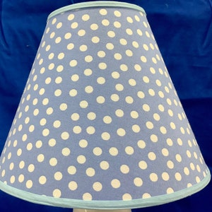 Blue with White Dots Circle Lamp Shade