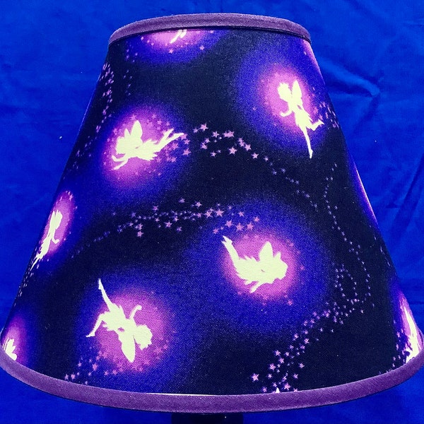 Fairies on Purple Glow in Dark Lamp Shade