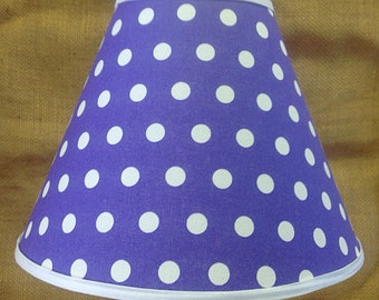 Purple with White Circles Dots Lamp Shade