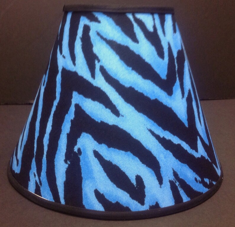Blue Zebra Skin Print Lamp Shade image 1