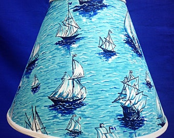 Tall Ships Sailing on Water Lamp Shade
