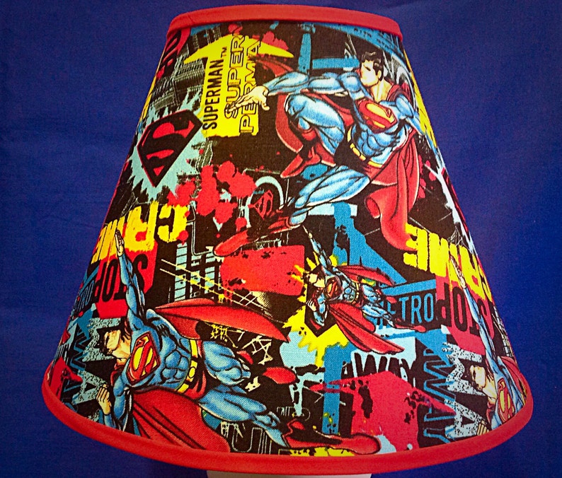 Superman On Red Lamp Shade