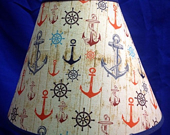 Anchor Ship Wheel Plank Lamp Shade