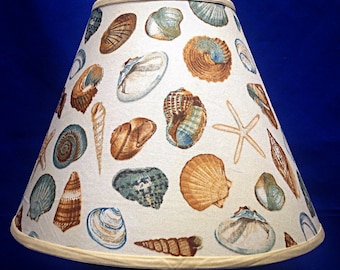 Seashells on Off White Lamp Shade