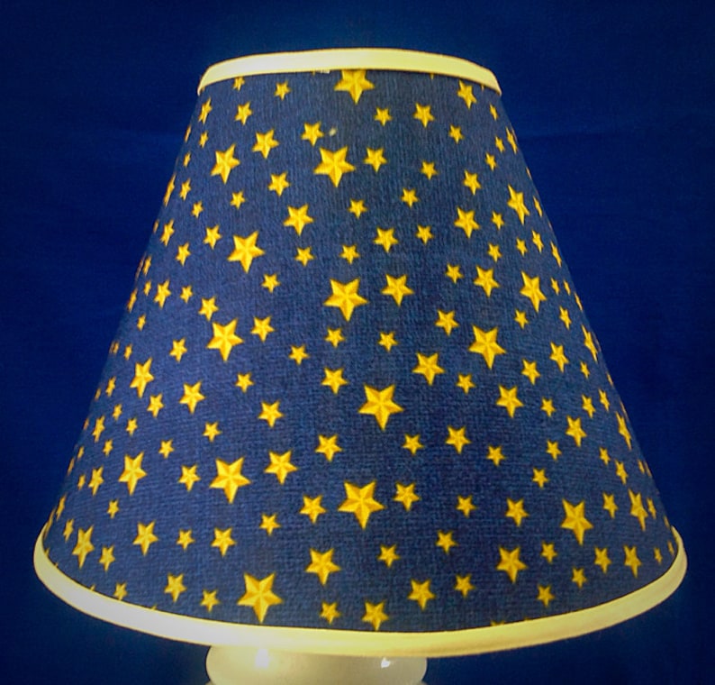 Gold Stars on Blue Lamp Shade