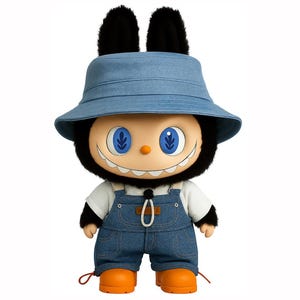 Labubu Bucket Hat (17cm) – Cute Plush Doll Accessory | Kawaii Toy Hat | Fits 17cm Collectible Figures (Doll Not Included)