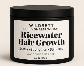 Reiswasser-Haarwuchs - Botanische fermentierte Reis-Sulphatfreie Shampoo-Bar für stärkeres Haar