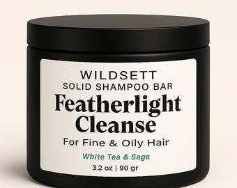 Featherlight Cleanse – Botanical Sulfate-Free Solid Shampoo Bar for Fine & Oily Hair
