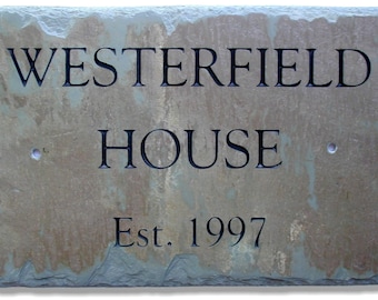 CARVED Slate Name Sign / House Plaque / Lake / Cabin / Cottage Stone / Wedding Gift