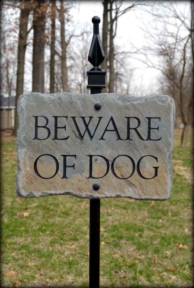 Beware of Dogs Rustic Metal Staked Yard Warning Sign 21 to 33 