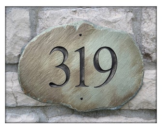 NATURAL ADDRESS STONE Mailbox Marker / House plaque/ Home Number Sign Column #4S