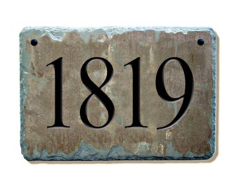 Custom CARVED Address stone house numbers Slate House Plaque Mailbox