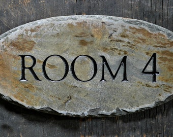 CUSTOM Carved DOOR SIGN / Stone /Slate / Plaque / Label / Office / Name / Room /stable #E-1c