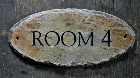Custom Carved Door Sign Stone Slate Plaque Label Etsy