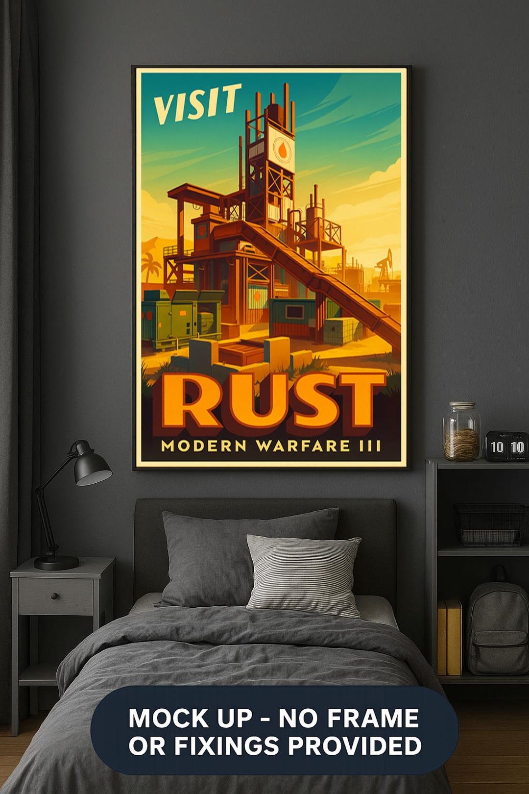 Rust Modern Warfare III Poster | Vintage Style Gaming Wall Art - Etsy