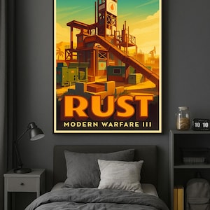 Rust Modern Warfare III Poster | Vintage Style Gaming Wall Art