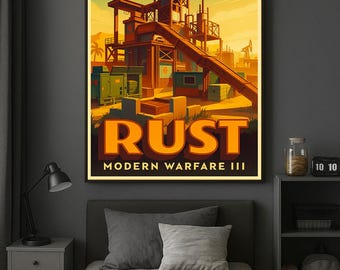 Rust Modern Warfare III Poster | Vintage Style Gaming Wall Art