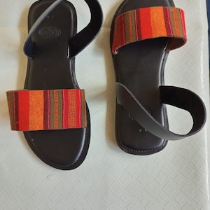 African sandal, Beaded Sandal, summer sandal, beach sandal, women sandal, flat sandal, Boho sandal, flip flop, slip on, leather sandal
