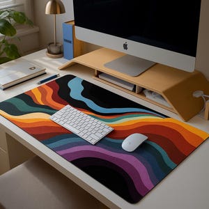 Colorful Abstract Desk Mat: Vibrant Art Mouse Pad for Creatives