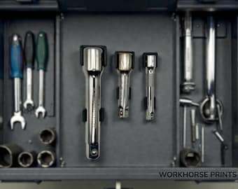 Magnetic Ratchet Extension Holder Set: 3D Printed Toolbox Organizer