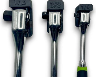 Ratchet Holder Set Magnetic Ratchet Organizers 1/4" 3/8" 1/2" Drive Toolbox Storage 3D Printed Magnetic Tool Holder