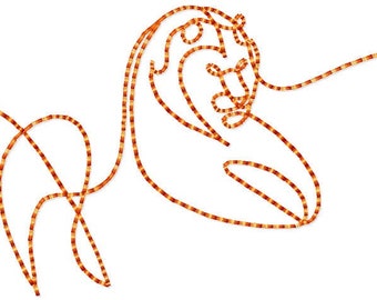 Lion Outline - Machine Embroidery Design - Lion Embroidery Design - Cat Embroidery - Instant Digital Download