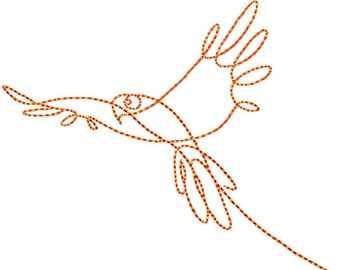 Contorno de loros - Diseño de bordado a máquina - Diseño de bordado de aves - Bordado volador - Descarga digital instantánea