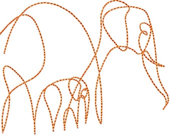Esquema de elefante bebé mamá - diseño de bordado de máquina - diseño de bordado de elefante - bordado de amor - descarga digital instantánea