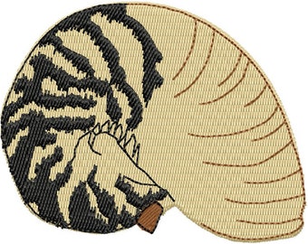 Concha de nautilo - Diseño de bordado a máquina - Diseño de bordado de nautilo - Bordado de concha marina - Descarga digital instantánea