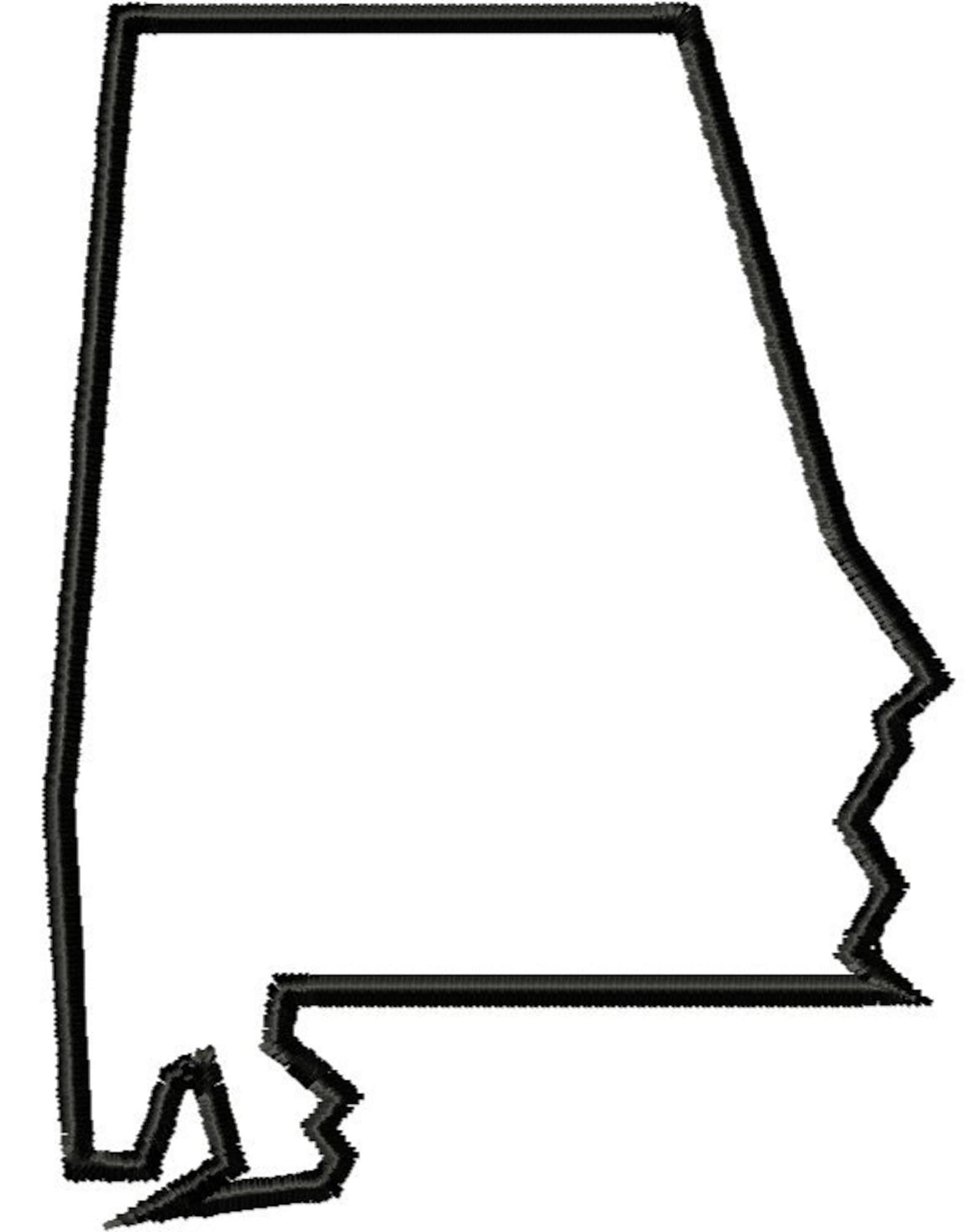 Digitized State of Alabama Outline Embroidered Letter Etsy