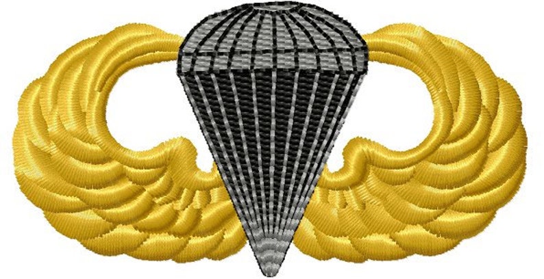 Jump Wing Parachute Machine Embroidery Design Army Embroidery Design Paratrooper Embroidery Instant Digital Download image 1