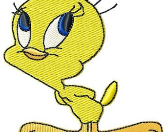 Descarga instantánea del diseño de bordado Tweety Yellow Bird Diseño de bordado digitalizado