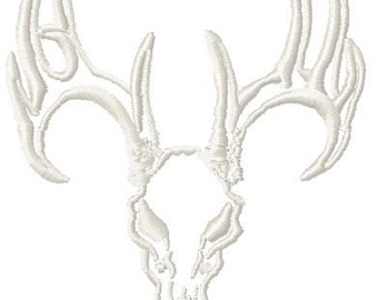 Instant Download Deer Skull Outline machine embroidery design Digitized Skull Bones