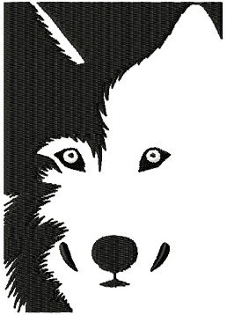 Husky Wolf Instant Download embroidery design Machine Embroidery Design Digital Design File image 1