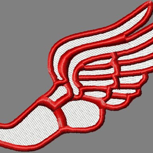 Instant Download Track & Field - Mercury - Machine embroidery design  - Digitized Winged Shoe