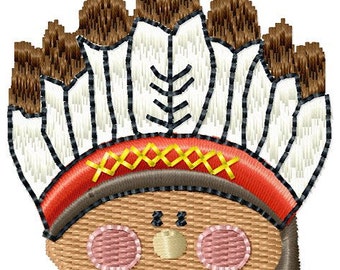 Descarga instantánea de diseño de bordado Indian Boy - Archivo de bordado de máquina - Diseño de bordado de máquina - Archivo de diseño digital