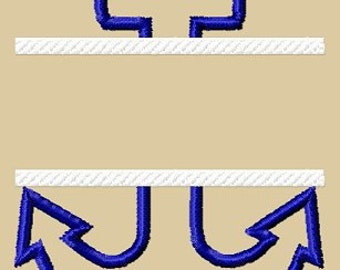 Diseño de bordado de apliques de anclaje de 2 piezas - Diseño de bordado a máquina - Descarga digital instantánea