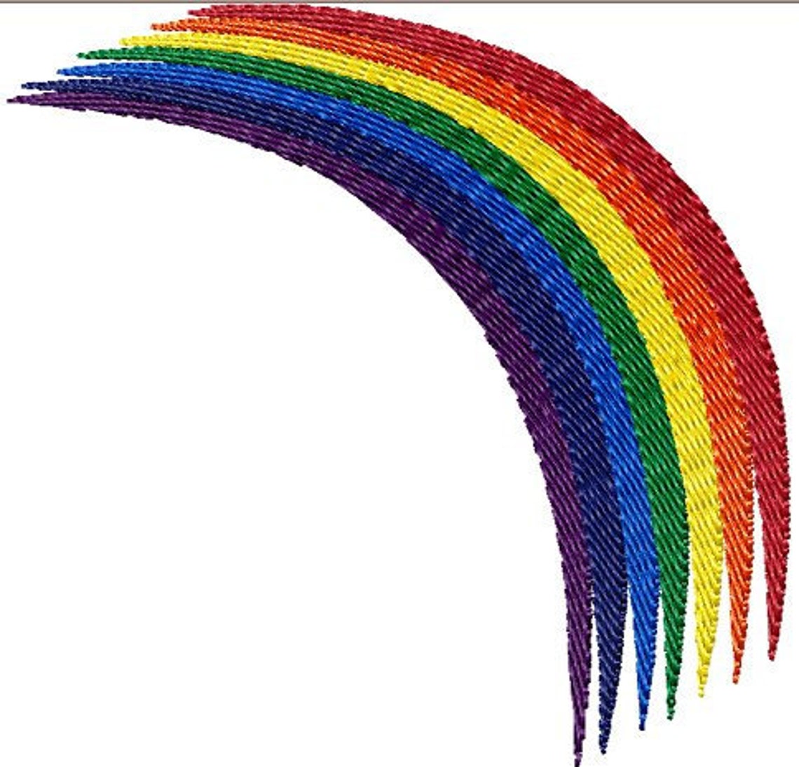 Instant Download Rainbow Embroidery Design - Handmade Embroidery Design ...