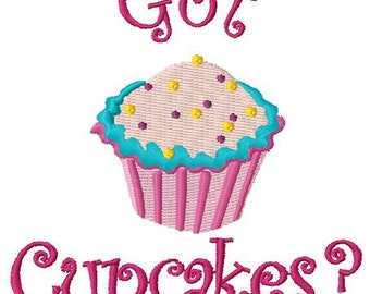 Diseño de bordado de Cupcakes de descarga instantánea - Diseño de bordado de máquina - Archivo de diseño digital