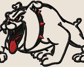 Instant Download Bull Dog Bulldog Embroidery Design- outline only NOT APPLIQUE- Machine Embroidery Design - Digital Design File PES