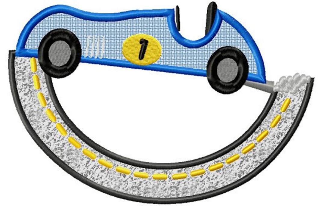 Instant Download Race Car Applique Machine Embroidery File Handmade