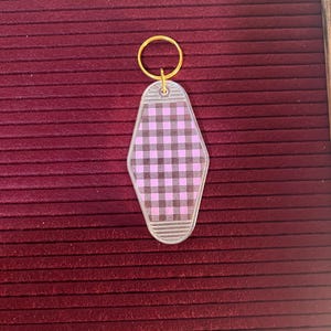 Gingham Glow Keychain