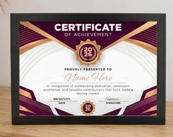 Modèle modifiable de certificat de réussite, prix professionnel et certificat de reconnaissance pour l'école, téléchargement immédiat