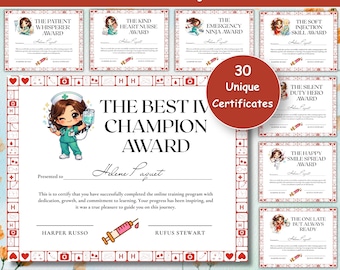 Editable Nurse Awards Canva Template 30 Pack, Funny Nursing Superlatives for Nurses Week Party, Staff Recognition Certificates