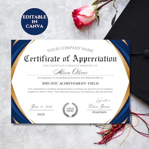 Canva Editable Certificate Of Completion Template, Customize Kids Printable Course Certificate Of Completion, Printable Course Certificate